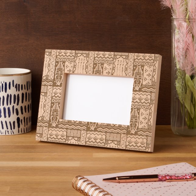 African Folk Art - Seamless Shapes Pattern 1 Engraved Frames (Left)