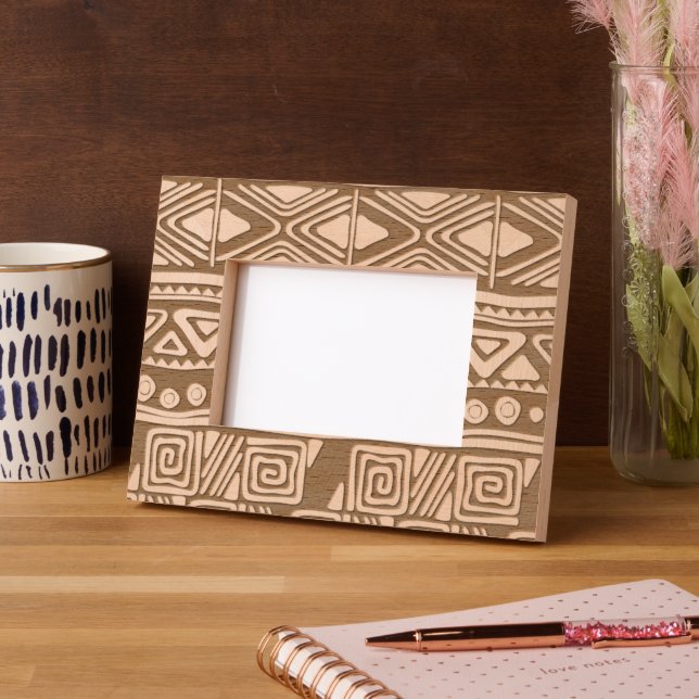 African Folk Art - Seamless Shapes Pattern 2 Engraved Frames (Left)