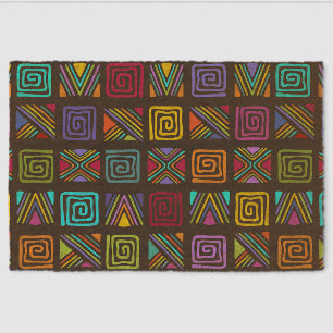 African Folk Art - Seamless Shapes Pattern 3 Fiber Doormat