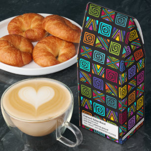 African Folk Art - Seamless Shapes Pattern 3 Roasted Coffee