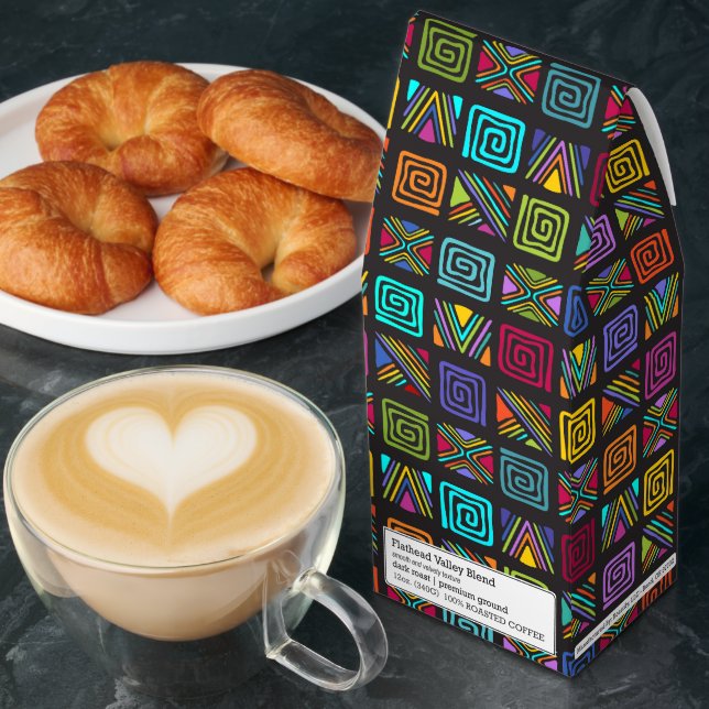 African Folk Art - Seamless Shapes Pattern 3 Roasted Coffee (Breakfast)