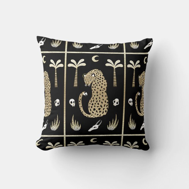 African  Folk Art Throw Pillow (Front)