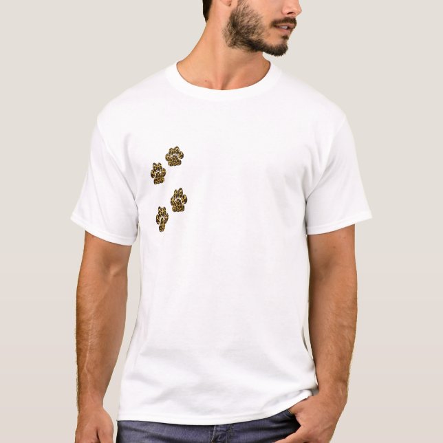 African footprints leopard style Moss Green T T-Shirt (Front)