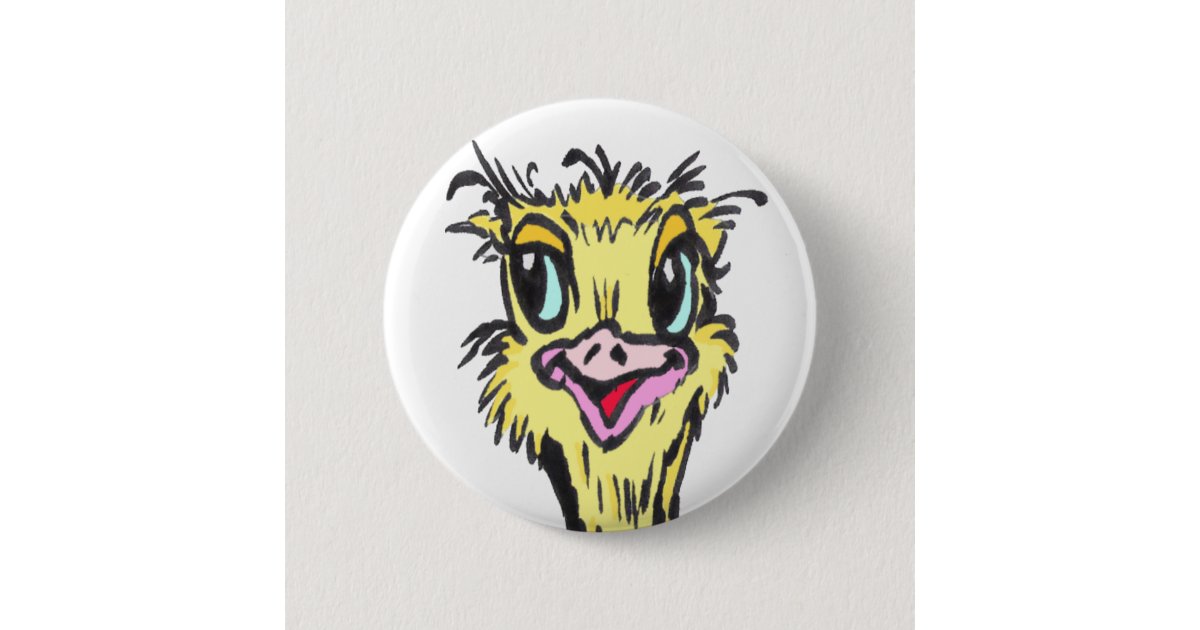 African Funny Ostrich Cartoon Button | Zazzle African Funny Ostrich Cartoon Button | Zazzle