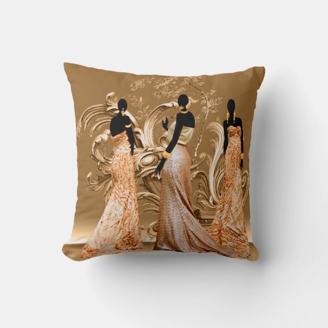 African Garden Party Throw Pillow (Front)