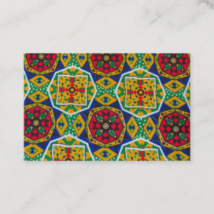 African Geometric Mosaic Ankole Style Textile Prin Business Card