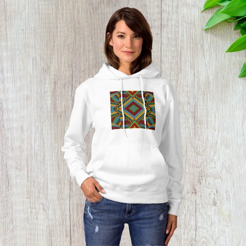 African Geometric Motif Womens Hoodie