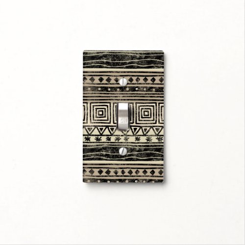 African Geometric Pattern Light Switch Cover