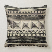 African Geometric Pattern Throw Pillow