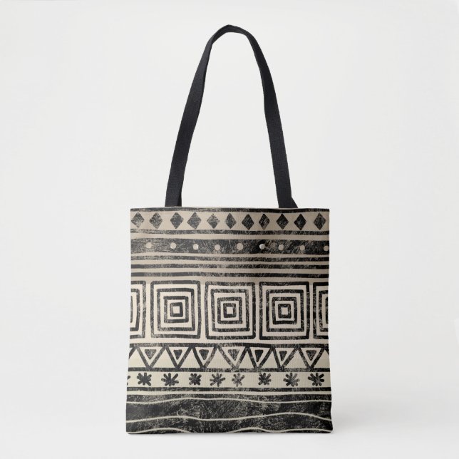 African Geometric Pattern Tote Bag (Front)