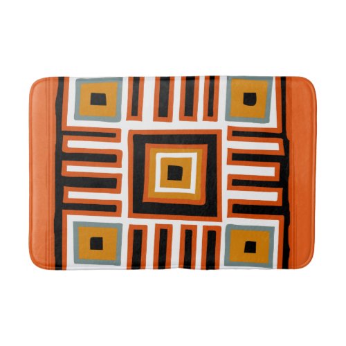 african geometric tribal pattern bath mat