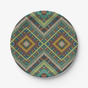 African Geometrical Motif Paper Plates