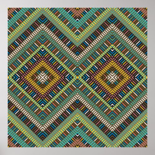 African Geometrical Motif Poster