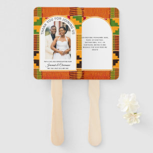 African Ghana Kente WEDDING Guest Favor Gift Hand Fan