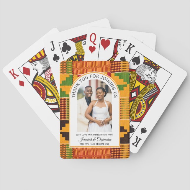 African Ghana Kente WEDDING Guest Favor Gift Poker Cards (Back)