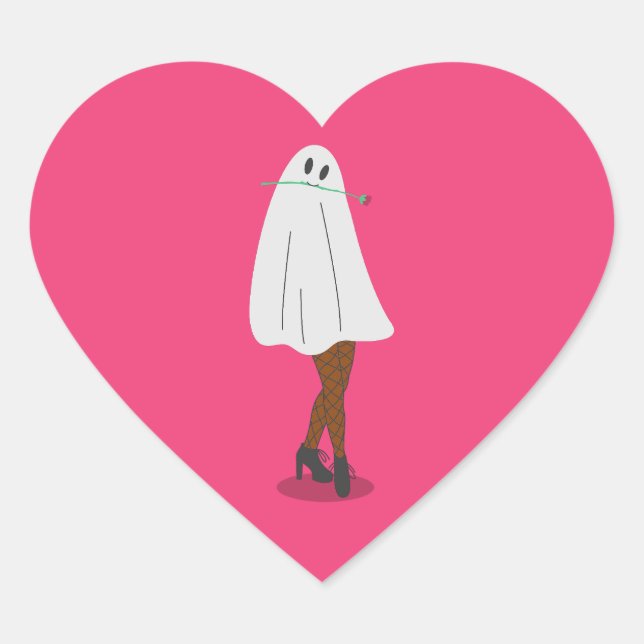 african ghost halloween fishnet stockings legs heart sticker (Front)
