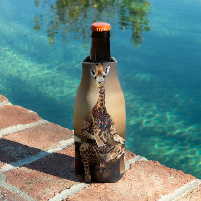 African Giraffe Bongo Drum Player,  Bottle Cooler (In Situ Pool)