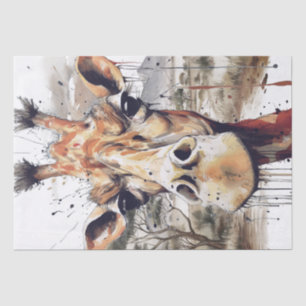 African Giraffe Caricature Funny Safari Tissue Paper