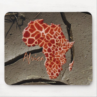 African Giraffe Map of AFRICA on Mud Texture Mouse Pad