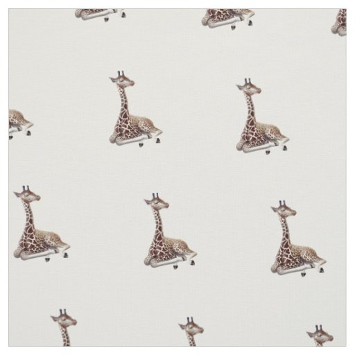 African Giraffe Wildlife Cotton Fabric