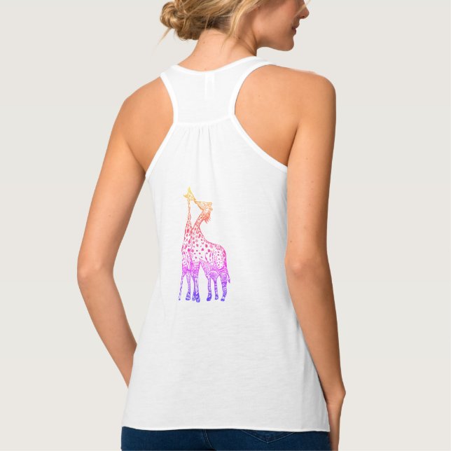 African Giraffes Kiss Art Women's  Tank Top (Back)