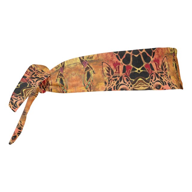 African Girl and Giraffe Tie Headband (Rotate 270)
