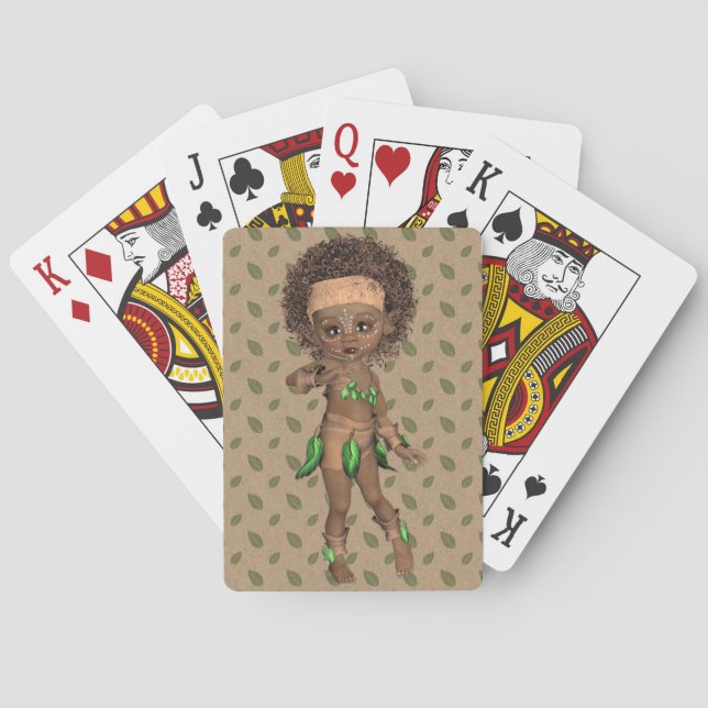 African Girl Playing Cards (Back)