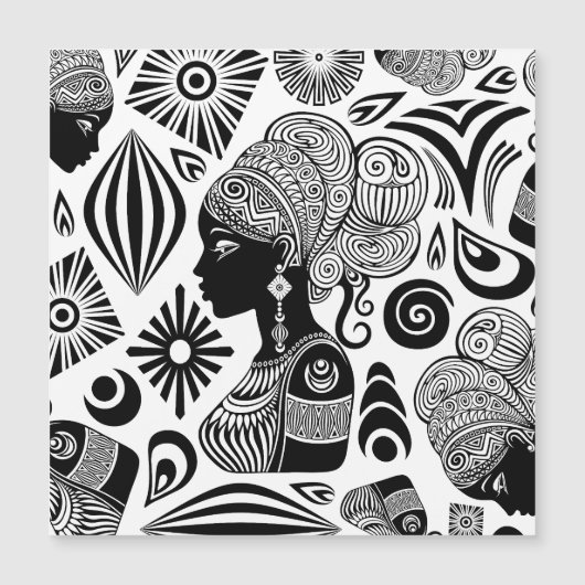 African Girl Portrait Tribal Tattoo (Front)