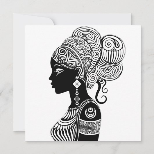 African Girl Portrait Tribal Tattoo (Front)
