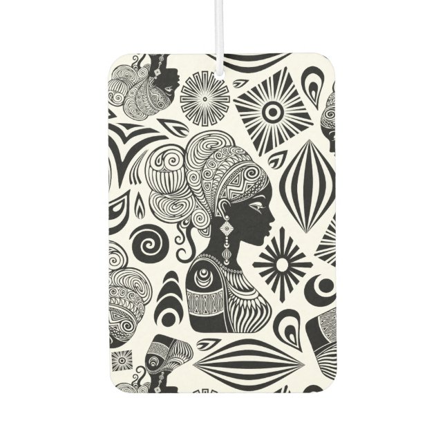 African Girl Portrait Tribal Tattoo Air Freshener (Front)