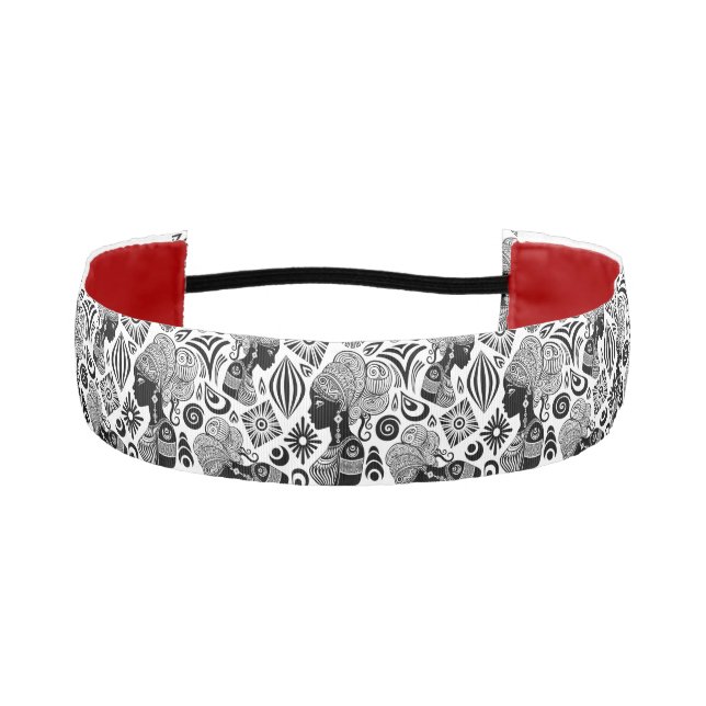 African Girl Portrait Tribal Tattoo Athletic Headband (Front)