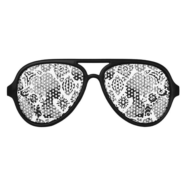 African Girl Portrait Tribal Tattoo Aviator Sunglasses (Front)