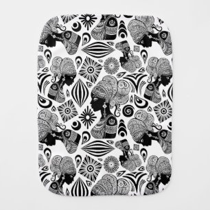 African Girl Portrait Tribal Tattoo Baby Burp Cloth