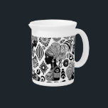 African Girl Portrait Tribal Tattoo Beverage Pitcher<br><div class="desc">Beautiful African Girl Portrait with Ethnic Wax Tissue Hair Style,  created on Black and White Tribal Tattoo Style. Original Vector Illustration Copyright BluedarkArt TheChameleonArt.</div>