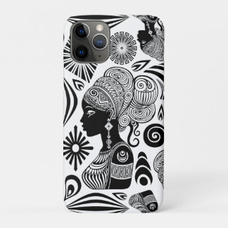 African Girl Portrait Tribal Tattoo iPhone 11 Pro Case