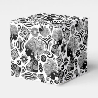 African Girl Portrait Tribal Tattoo Favor Boxes