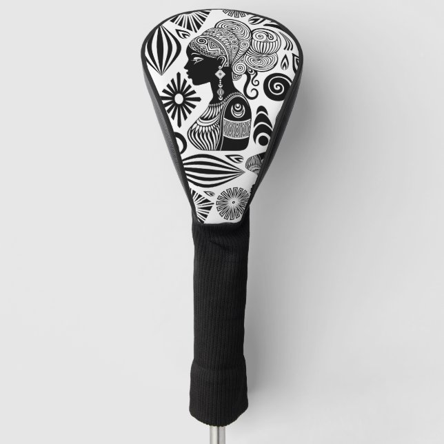 African Girl Portrait Tribal Tattoo Golf Head Cover (Front)