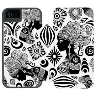 African Girl Portrait Tribal Tattoo iPhone SE/5/5s Wallet Case