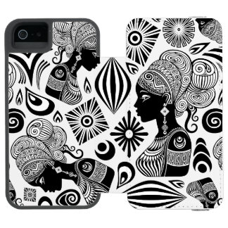 African Girl Portrait Tribal Tattoo iPhone SE/5/5s Wallet Case
