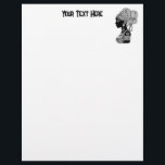 African Girl Portrait Tribal Tattoo Letterhead<br><div class="desc">Beautiful African Girl Portrait with Ethnic Wax Tissue Hair Style,  created on Black and White Tribal Tattoo Style. Original Vector Illustration Copyright BluedarkArt TheChameleonArt.</div>