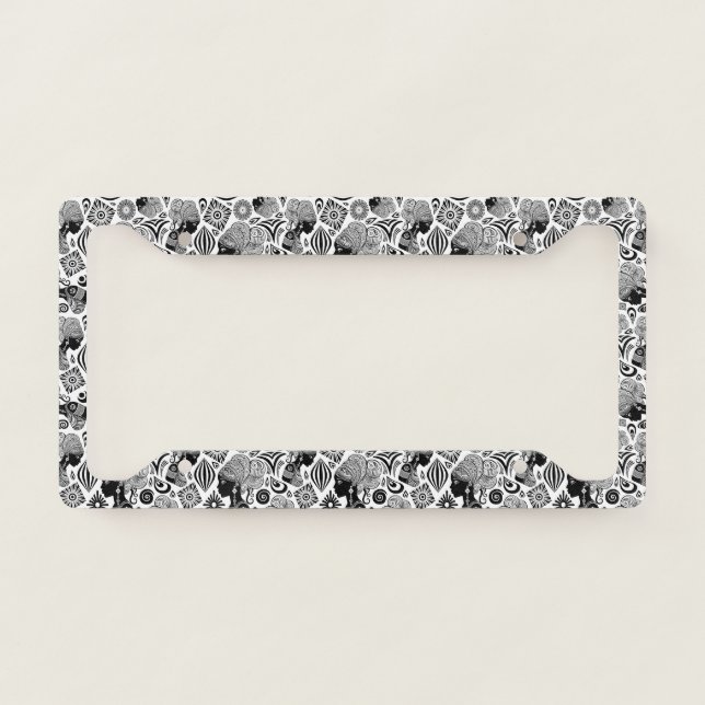 African Girl Portrait Tribal Tattoo License Plate Frame (Front)