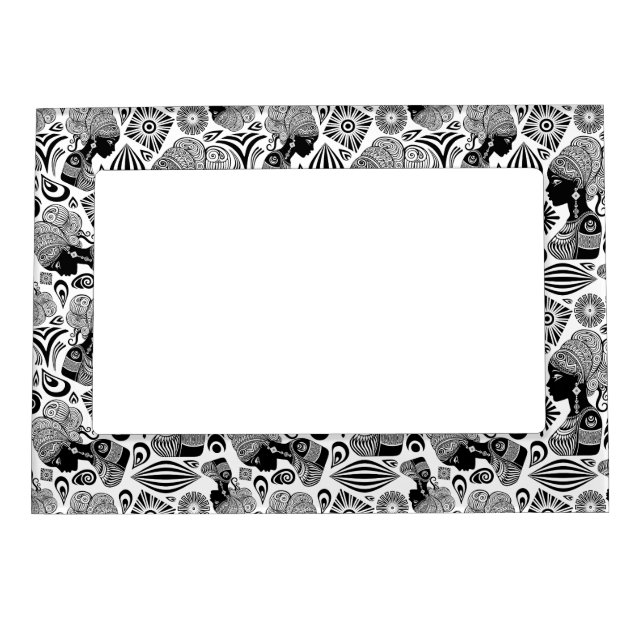 African Girl Portrait Tribal Tattoo Magnetic Frame (Front)