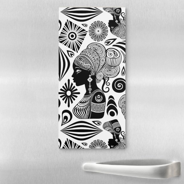 African Girl Portrait Tribal Tattoo Magnetic Notepad (In Situ)