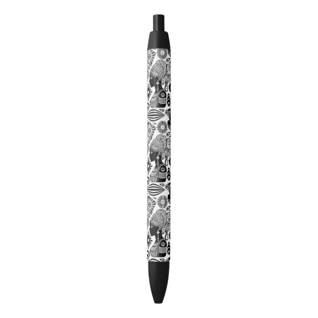 African Girl Portrait Tribal Tattoo Pen (Front Vertical)