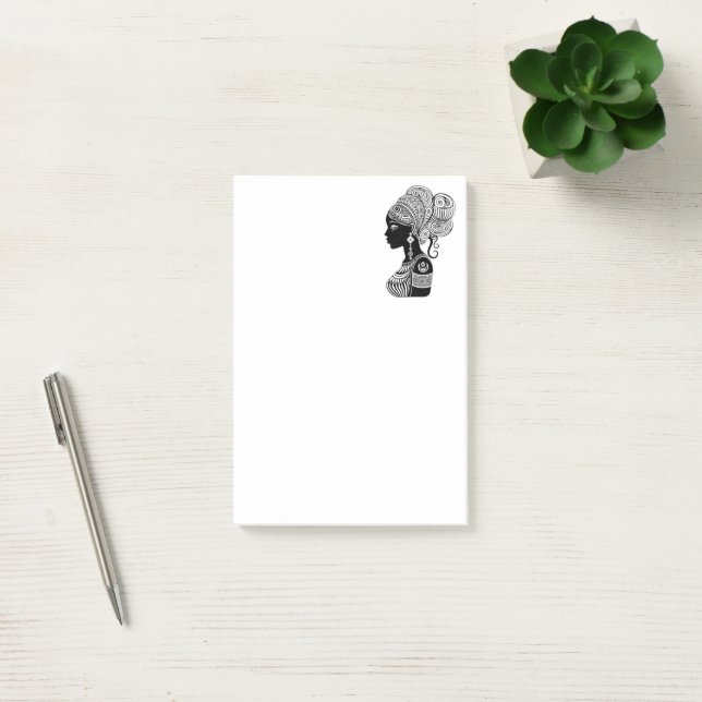 African Girl Portrait Tribal Tattoo Post-it Notes (Office)
