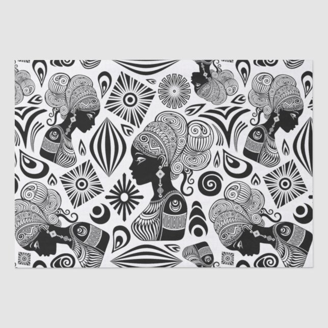 African Girl Portrait Tribal Tattoo Tissue Paper (Front)