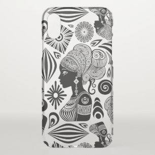 African Girl Portrait Tribal Tattoo iPhone X Case
