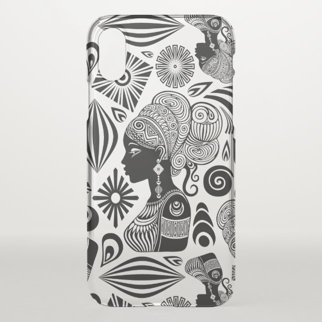African Girl Portrait Tribal Tattoo Uncommon iPhone Case (Back)