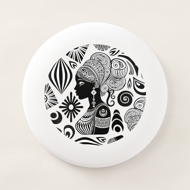 African Girl Portrait Tribal Tattoo Wham-O Frisbee (Front)