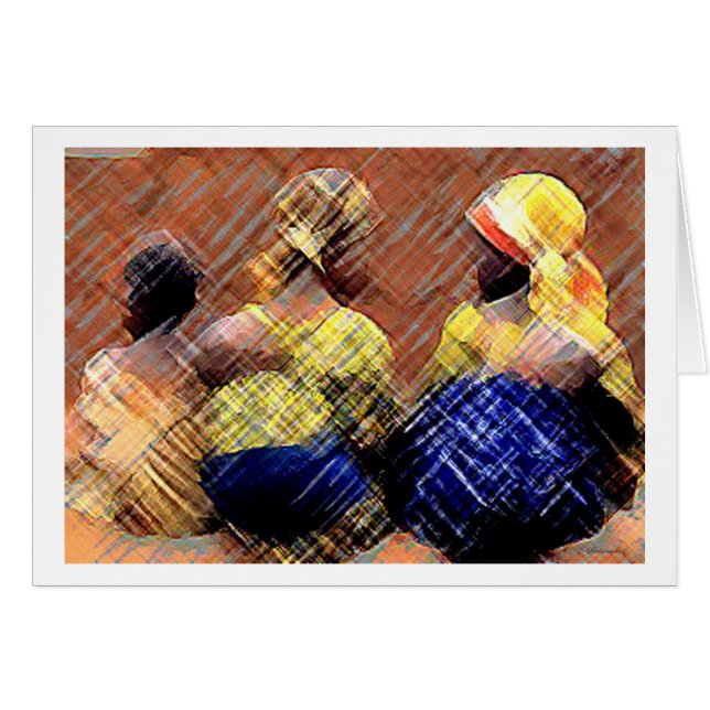 African Girls Baby Setting Cards (Front Horizontal)